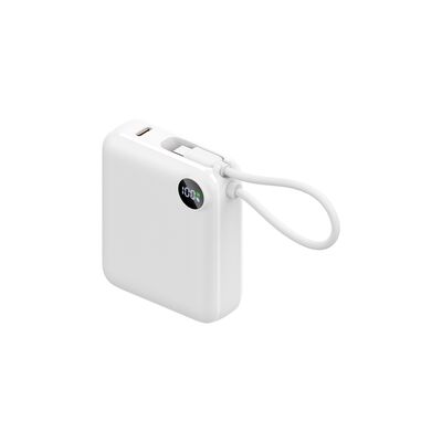 10000mAh Mini Fast Charge Power Bank with Built-in Cable,PD 20W QC4.0 22.5W External Battery, Fireproof ABS Case, Digital Display, CE RoHS FCC Certified