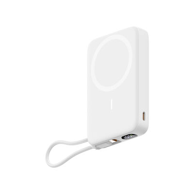 Stylish 10000mAh Magnetic Wireless Power Bank, 15W Wireless Charging(5W/7.5W/10W/15W), Built-in TypeC Cable with Max 22.5W Output, Foldable Kickstand Portable Charger
