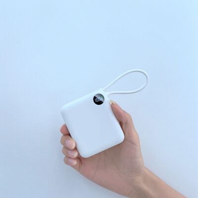 Ultra-Compact 10000mAh Power Bank with Built-in Type-C Cable | 22.5W Fast Charging & LCD Display