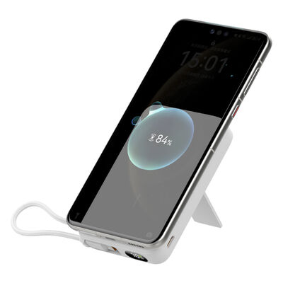 Stylish 10000mAh Magnetic Wireless Power Bank, 15W Wireless Charging(5W/7.5W/10W/15W), Built-in TypeC Cable with Max 22.5W Output, Foldable Kickstand Portable Charger