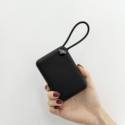 20000mAh Compact Fast Charging Power Bank with Built‑in Type‑C Cable, PD 20W Max 22.5W Output, LED Power Display, CE RoHS FCC Certified Portable Charger