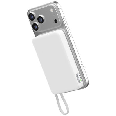 Fashionable 10000mAh 3-In-1 Magnetic Wireless Power Bank With Built In Typ-C Cable Portable Charger, Supports Apple Watch TWS Charging