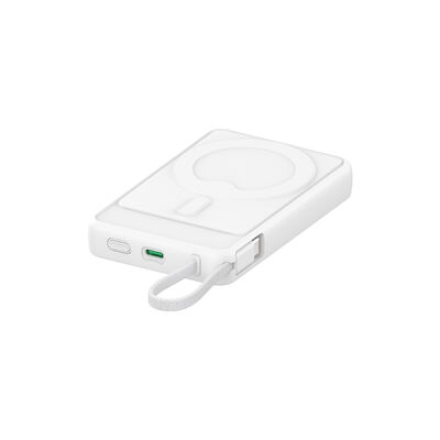Fashionable 10000mAh 3-In-1 Magnetic Wireless Power Bank With Built In Typ-C Cable Portable Charger, Supports Apple Watch TWS Charging