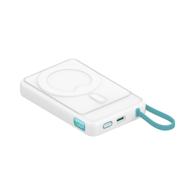 Fashionable 10000mAh 3-In-1 Magnetic Wireless Power Bank With Built In Typ-C Cable Portable Charger, Supports Apple Watch TWS Charging