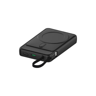 Fashionable 10000mAh 3-In-1 Magnetic Wireless Power Bank With Built In Typ-C Cable Portable Charger, Supports Apple Watch TWS Charging