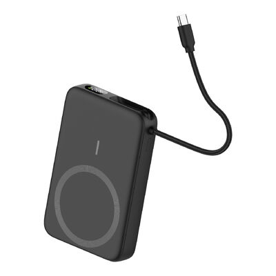 Magnetic Wireless 10000mAh Power Bank with Foldable Kickstand and LED Display Providing Safe Fast Charging for Smartphones