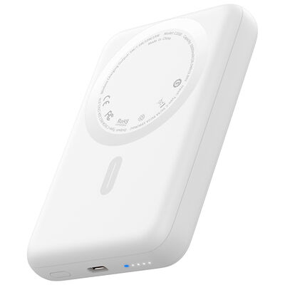 10000mAh Portable Magnetic Wireless Power Bank, Compatible with 15W/10W/7.5W/5W Wireless Charging, Built-in Type-C Input & Output Port, 4 LED Battery Indicator Lights External Battery Pack