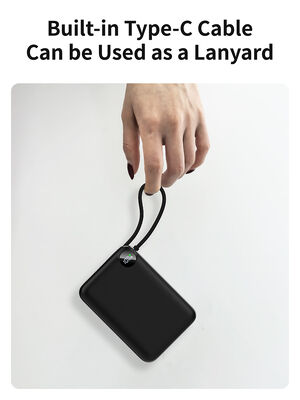 20000mAh High Capacity Fast Charging Power Bank, Built-in Type-C PD Input & Output Cable, Type-C Port & USB QC Output Port, Stylish Portable Design with LCD Digital Battery Display