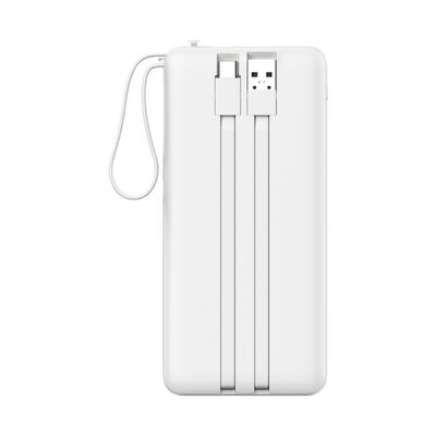 10000mAh Fast Charging Power Bank With 3 Built‑in Cables(Type‑C, Lightning, USB), Type‑C Input & Output Port, USB‑A Output Port, LCD Digital Battery Display Portable External Battery Pack