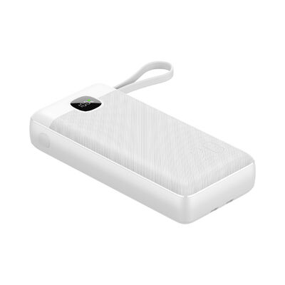 20000mAh High Capacity Fast Charging Power Bank, 3 Built-in Cables (Type-C, Lightning, USB), Dual Ports Type-C Input/Output & USB-A Output, LCD Digital Battery Display, CE FCC RoHS UKCA Certified Port