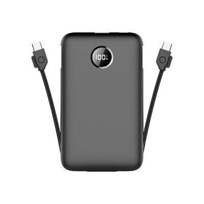 10000mAh Portable Charger with Built-in USB C Cables, 22.5W Fast Charging Power Bank, Ultra Slim Battery Pack with LED Digital Display, iPhone 15/16 Pro Max, Samsung Galaxy S24, Android