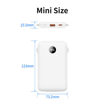 10000mAh Portable Charger with Built-in USB C Cables, 22.5W Fast Charging Power Bank, Ultra Slim Battery Pack with LED Digital Display, iPhone 15/16 Pro Max, Samsung Galaxy S24, Android