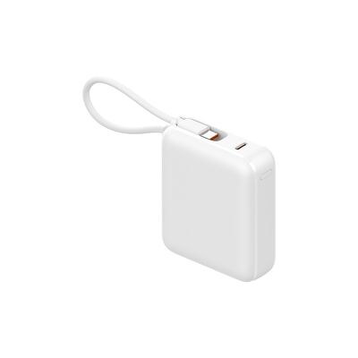 Ultra-Compact 10000mAh Power Bank with Built-in Type-C Cable | 22.5W Fast Charging & LCD Display