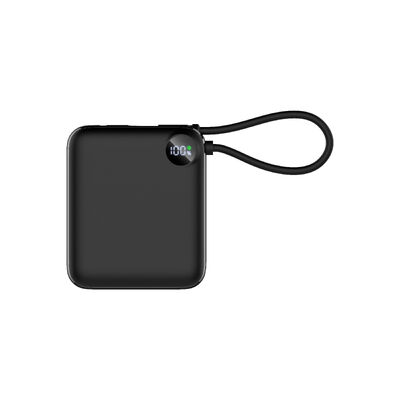 Ultra-Compact 10000mAh Power Bank with Built-in Type-C Cable | 22.5W Fast Charging & LCD Display