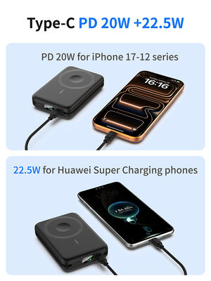 3-in-1 Magnetic Wireless Power Bank 10000mAh | Built-in Type-C & Lightning Cables, Apple Watch Charger & LCD Display