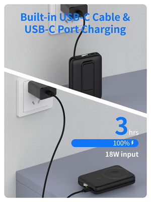 3-in-1 Magnetic Wireless Power Bank 10000mAh | Built-in Type-C & Lightning Cables, Apple Watch Charger & LCD Display